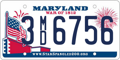 MD license plate 3MD6756