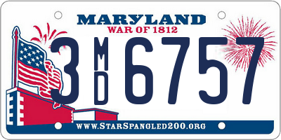 MD license plate 3MD6757