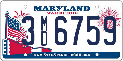 MD license plate 3MD6759