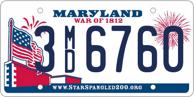 MD license plate 3MD6760