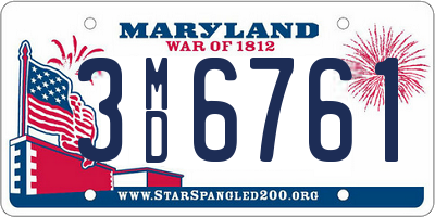 MD license plate 3MD6761