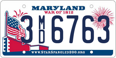 MD license plate 3MD6763