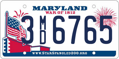 MD license plate 3MD6765