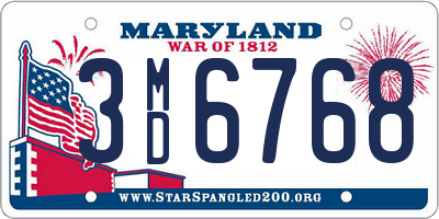 MD license plate 3MD6768