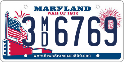 MD license plate 3MD6769