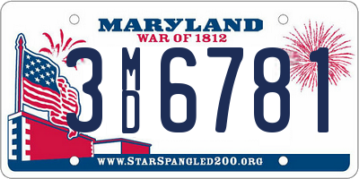 MD license plate 3MD6781