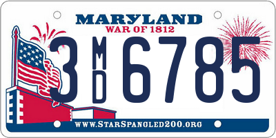 MD license plate 3MD6785