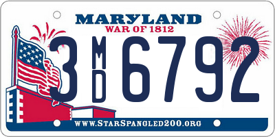 MD license plate 3MD6792