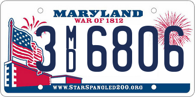 MD license plate 3MD6806