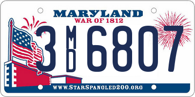 MD license plate 3MD6807