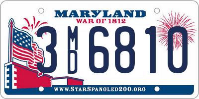 MD license plate 3MD6810