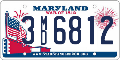 MD license plate 3MD6812