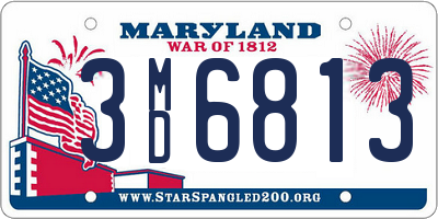 MD license plate 3MD6813