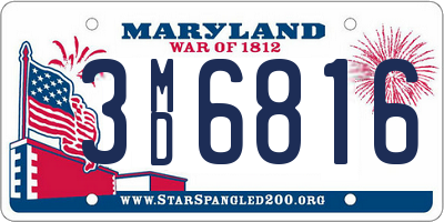 MD license plate 3MD6816