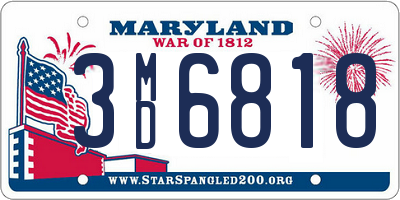 MD license plate 3MD6818