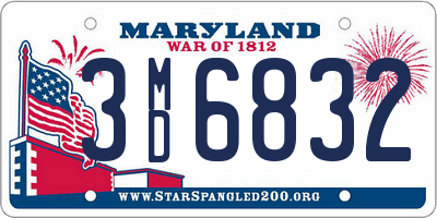 MD license plate 3MD6832