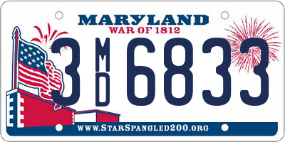 MD license plate 3MD6833