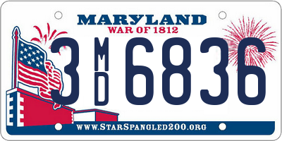 MD license plate 3MD6836