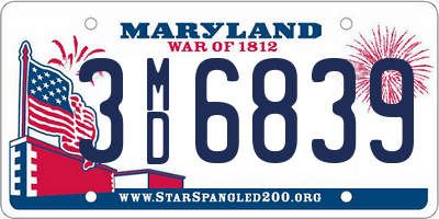 MD license plate 3MD6839