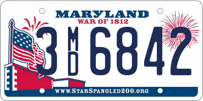 MD license plate 3MD6842