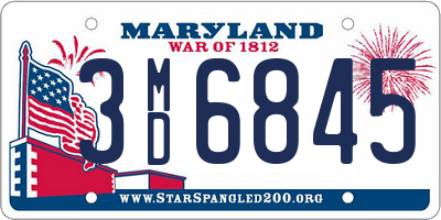 MD license plate 3MD6845