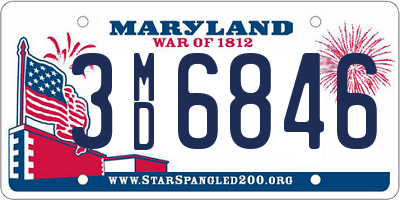 MD license plate 3MD6846