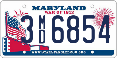 MD license plate 3MD6854