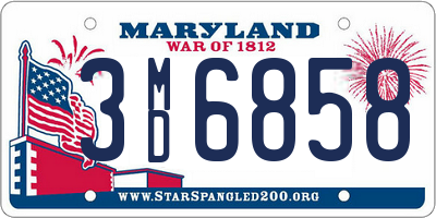 MD license plate 3MD6858