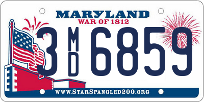 MD license plate 3MD6859