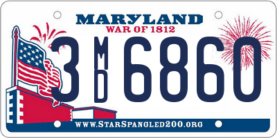 MD license plate 3MD6860