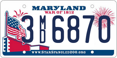 MD license plate 3MD6870