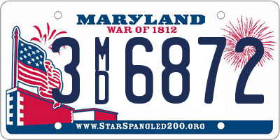 MD license plate 3MD6872