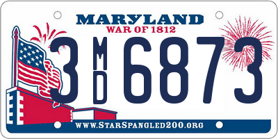 MD license plate 3MD6873