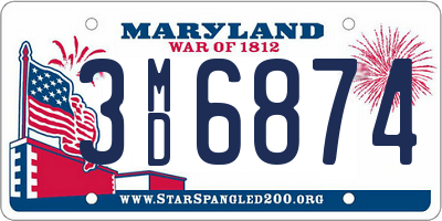 MD license plate 3MD6874