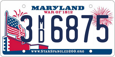 MD license plate 3MD6875