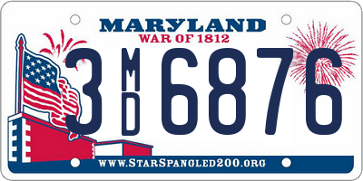 MD license plate 3MD6876