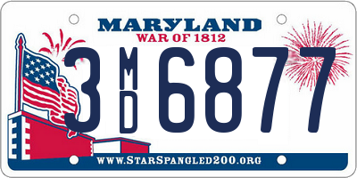 MD license plate 3MD6877