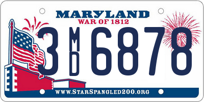 MD license plate 3MD6878