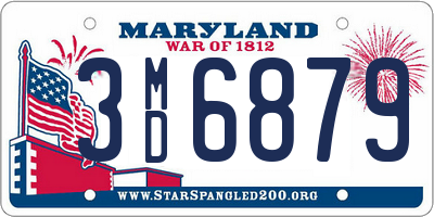 MD license plate 3MD6879