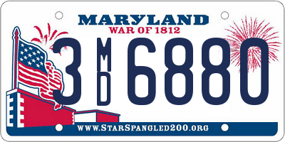 MD license plate 3MD6880