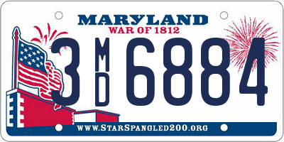 MD license plate 3MD6884