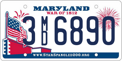 MD license plate 3MD6890