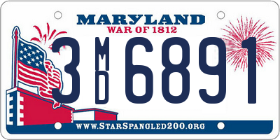 MD license plate 3MD6891