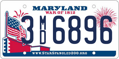 MD license plate 3MD6896