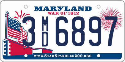 MD license plate 3MD6897