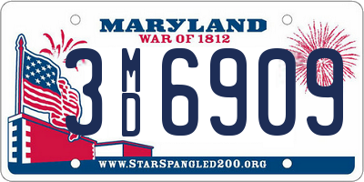 MD license plate 3MD6909