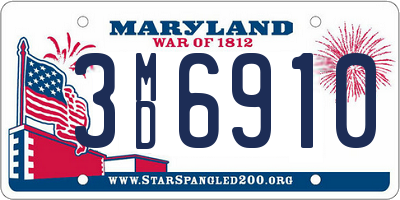 MD license plate 3MD6910