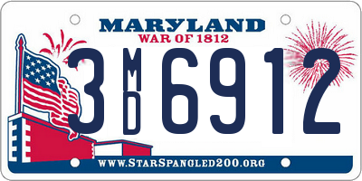 MD license plate 3MD6912