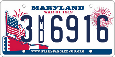 MD license plate 3MD6916