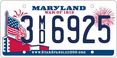 MD license plate 3MD6925